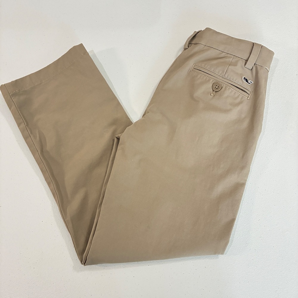 Vineyard Vines Boys Performance Dress Pants Chinos 8 Tan Khaki Golf School Prep